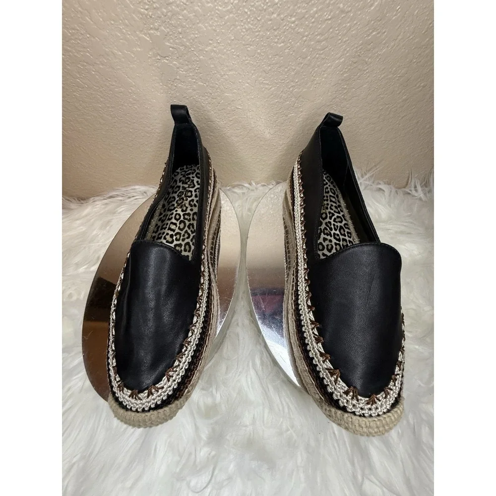 Chico's Womens Espadrille Shoe Sz 7.5 Bohemian Black‎ Comfort Slip  Resistant
